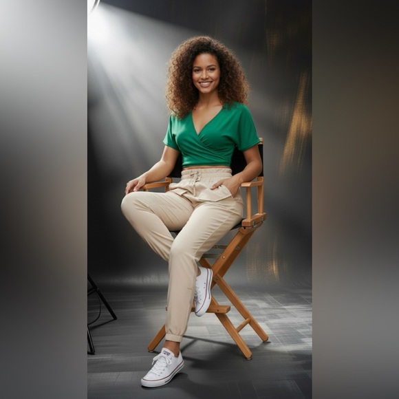 Urban Luxe Motion Jogger Pants High Waist Womenswear Style Trouser Elastic - Picture 5 of 16